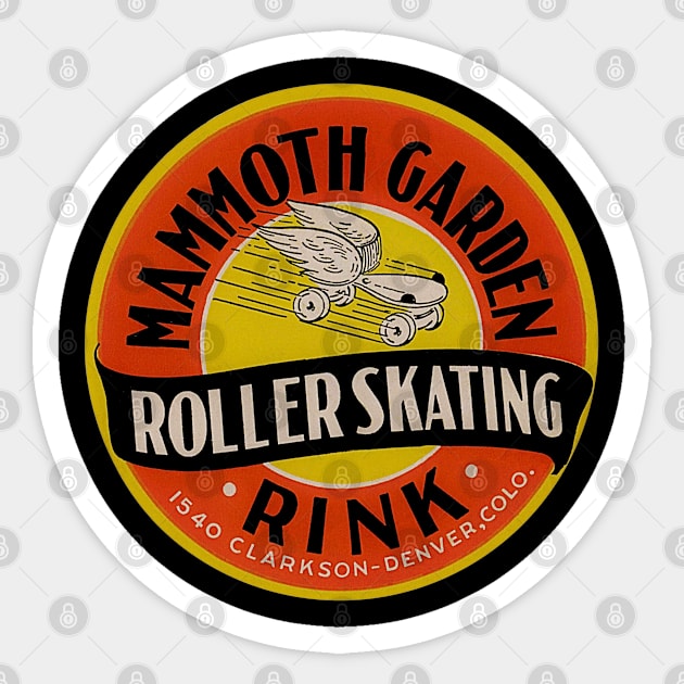 Vintage Roller Skating Mammoth Garden Sticker by Timeless Chaos